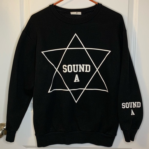 Sweatshirt 💚Women’s 💚 Sound A Black & White Large - Picture 1 of 3